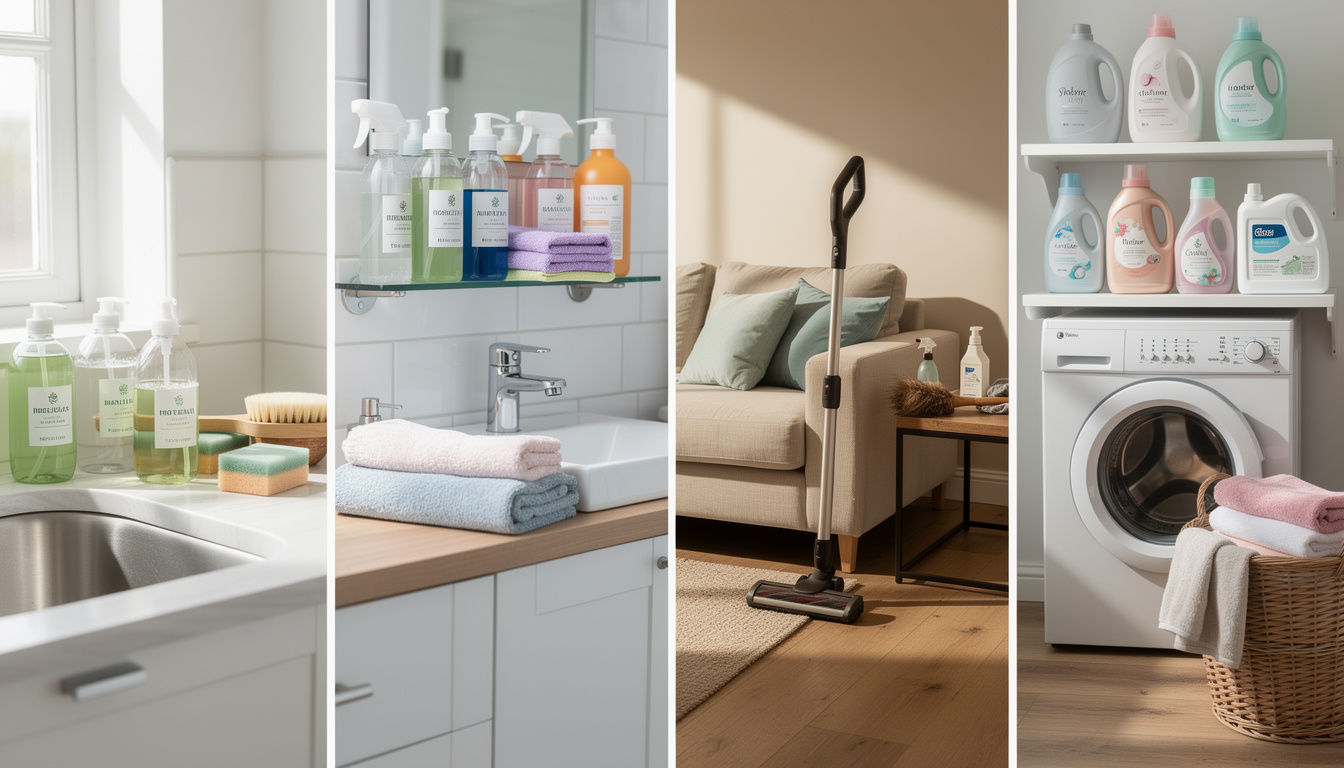 découvrez quels produits d'entretien utiliser efficacement pour chaque pièce de votre maison afin de garder un intérieur propre et sain.